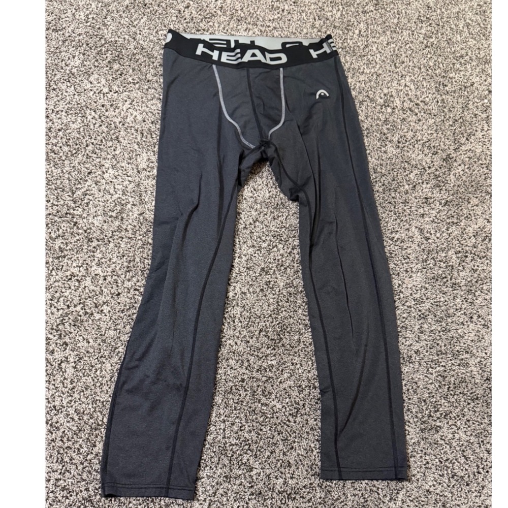 HEAD Compression Pants Mens Large Black Base Layer‎ Athletic Gym Running Tights